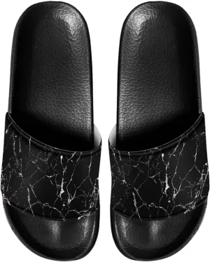 Mens Pillow House Sandals Ultra Cushion Slide Sandals Non-Slip Comfortable Shower Shoes Slip On Black Slippers for Spa Bath Pool Gym