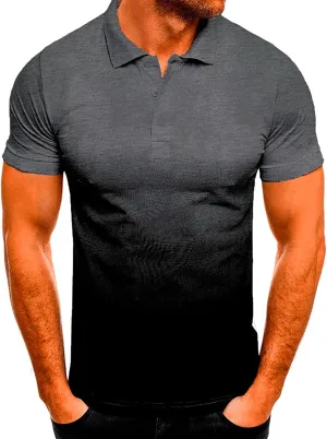 Men's Stretch Muscle T Shirt Short Sleeve Tees Casual Slim Fit Polo Shirts Moisture Wicking Golf Athletic Tee Top