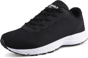 Mens Wide Shoes for Walking Wide Width Diabetic Shoes Cushioning Road Running Shoes for Flat Feet Arch Fit Heel Pain Relief Black/White