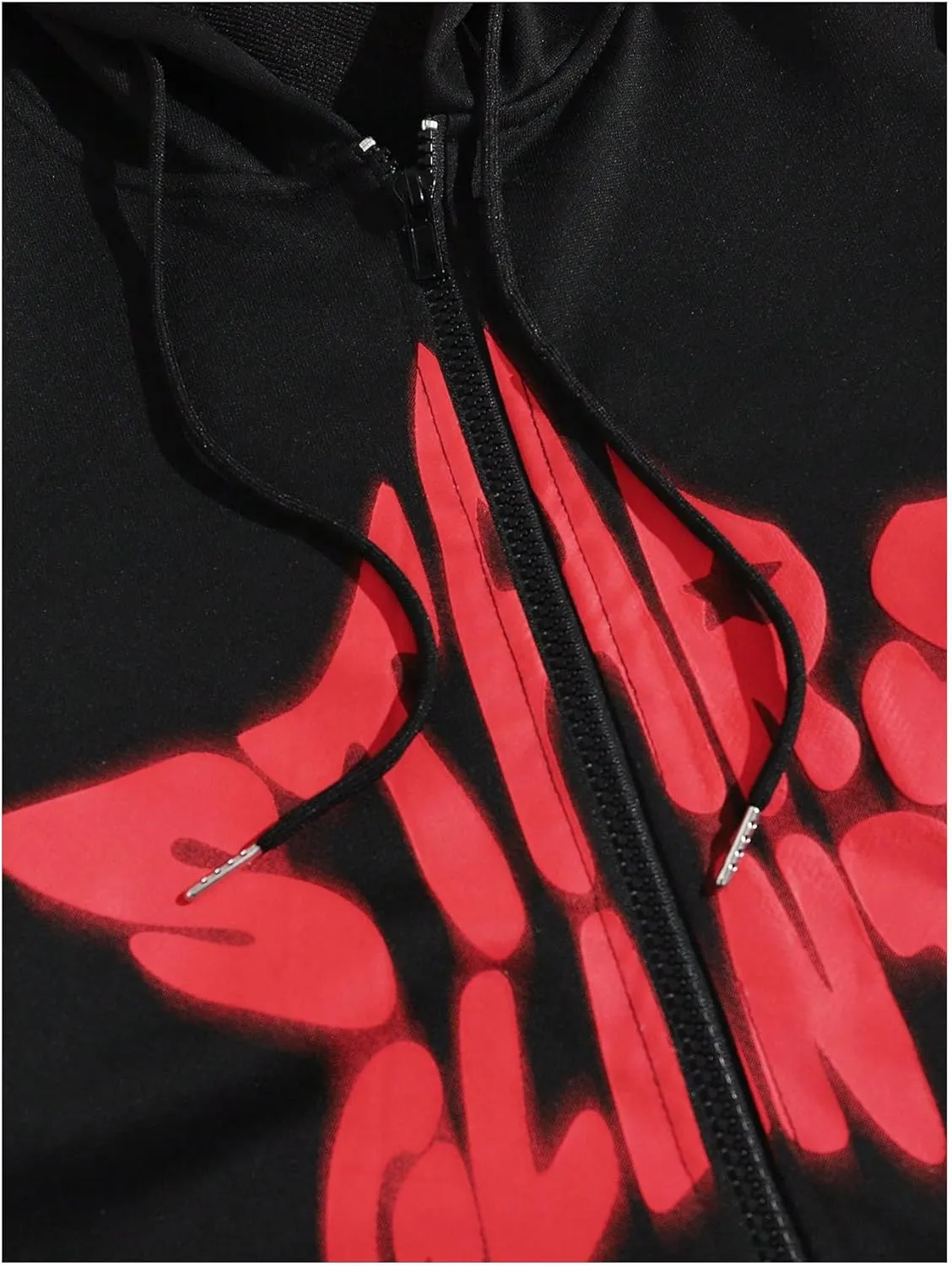 Men's Zip Up Hoodie Sweatshirts Star Graphic Long Sleeve Oversized Hooded Pullovers