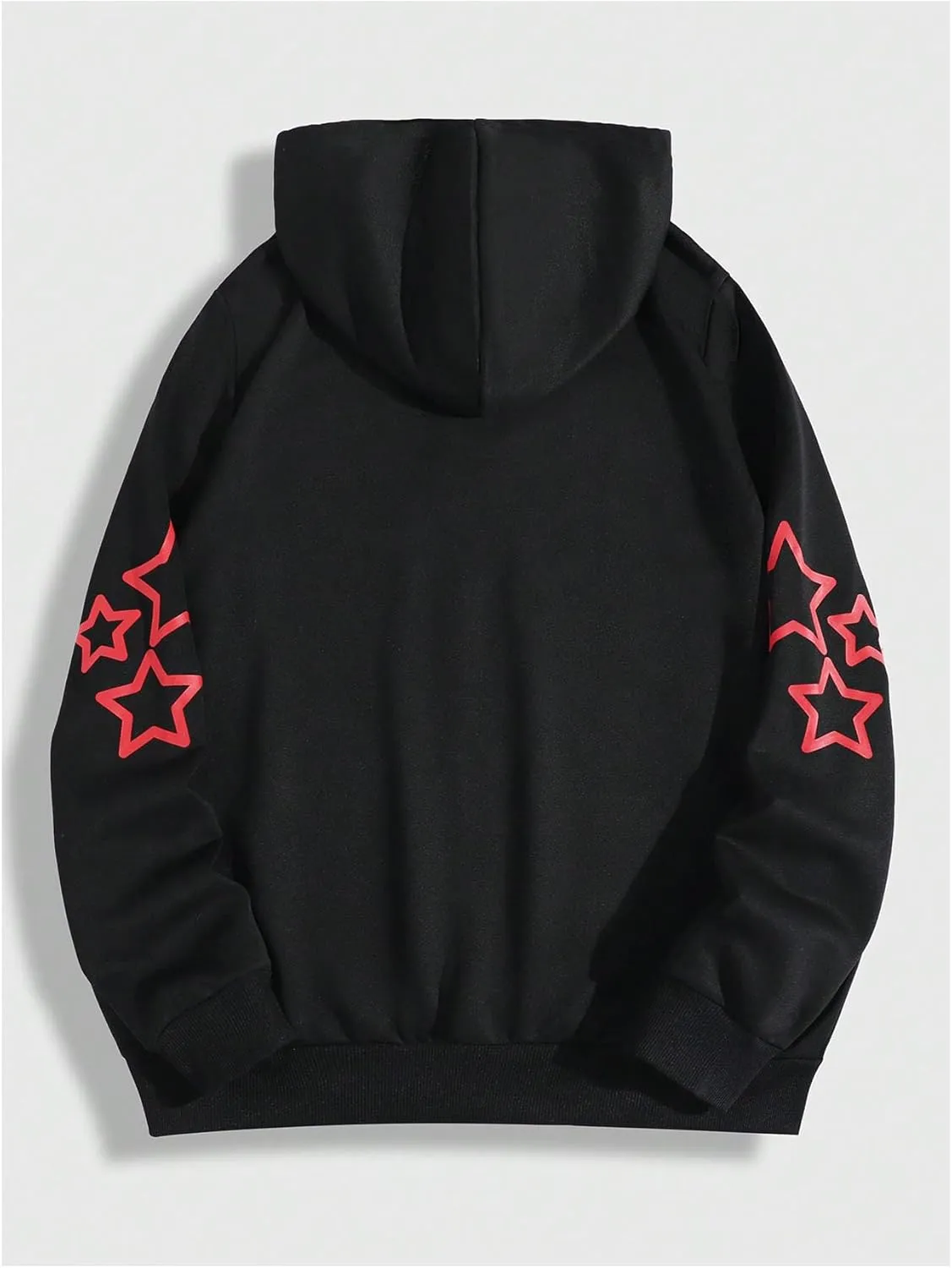 Men's Zip Up Hoodie Sweatshirts Star Graphic Long Sleeve Oversized Hooded Pullovers