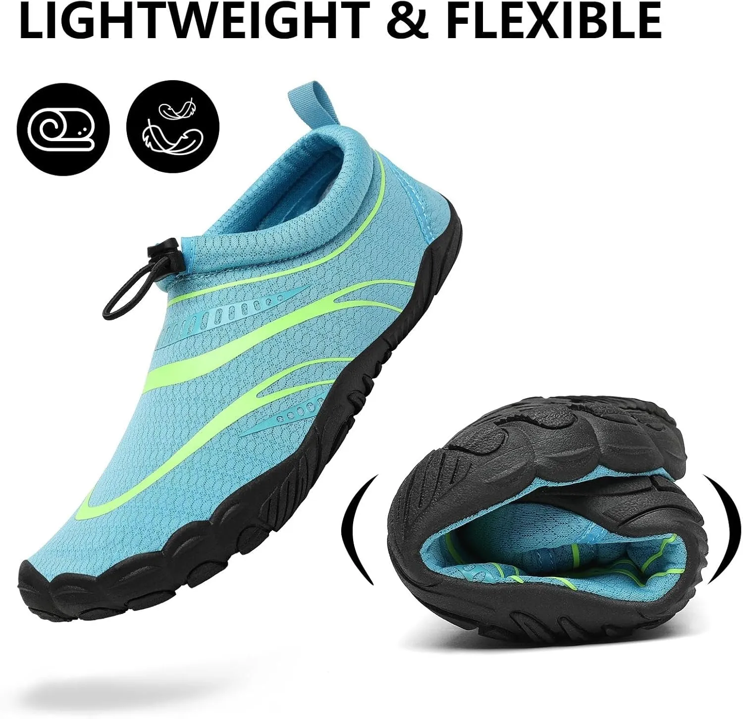 Mishansha Womens Mens Water Swim Shoes Wide Toe Box Barefoot Shoes US Size 5.5-13.5 Women / 3-11.5 Men