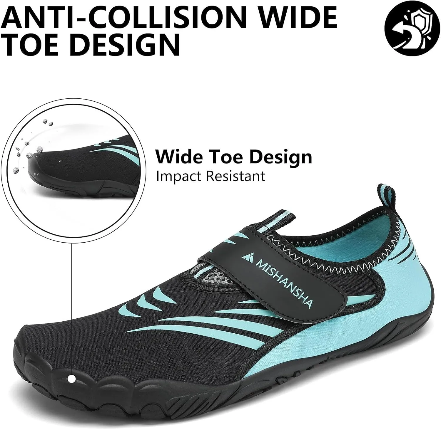 Mishansha Womens Mens Water Swim Shoes Wide Toe Box Barefoot Shoes US Size 5.5-13.5 Women / 3-11.5 Men