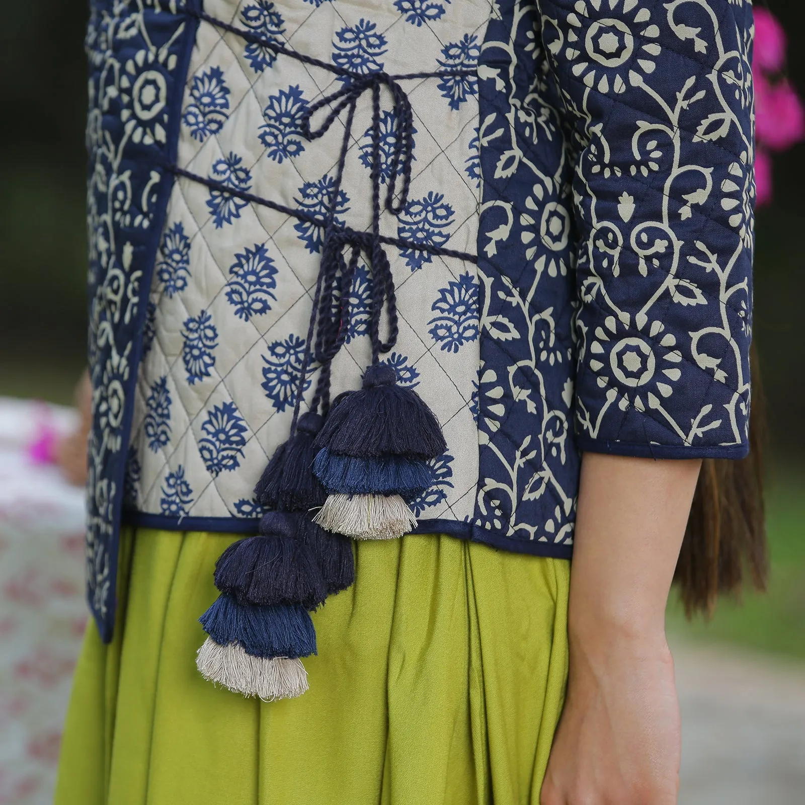 Morning Glory Space Blue Quilted Jacket