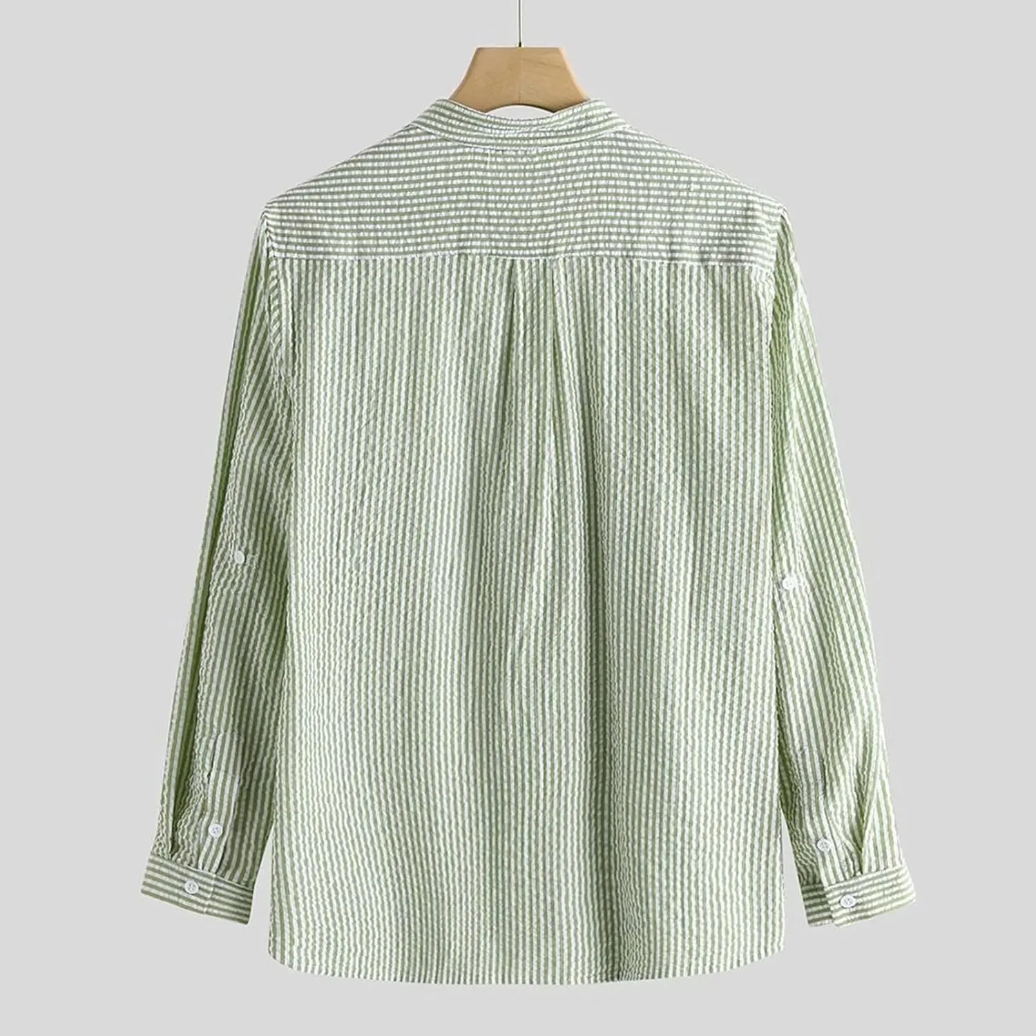 Muscularfit Mens Short Sleeve Button Down Shirts Causal Loose Linen V Neck Striped Solid Summer Spring Shirt Work Going Out