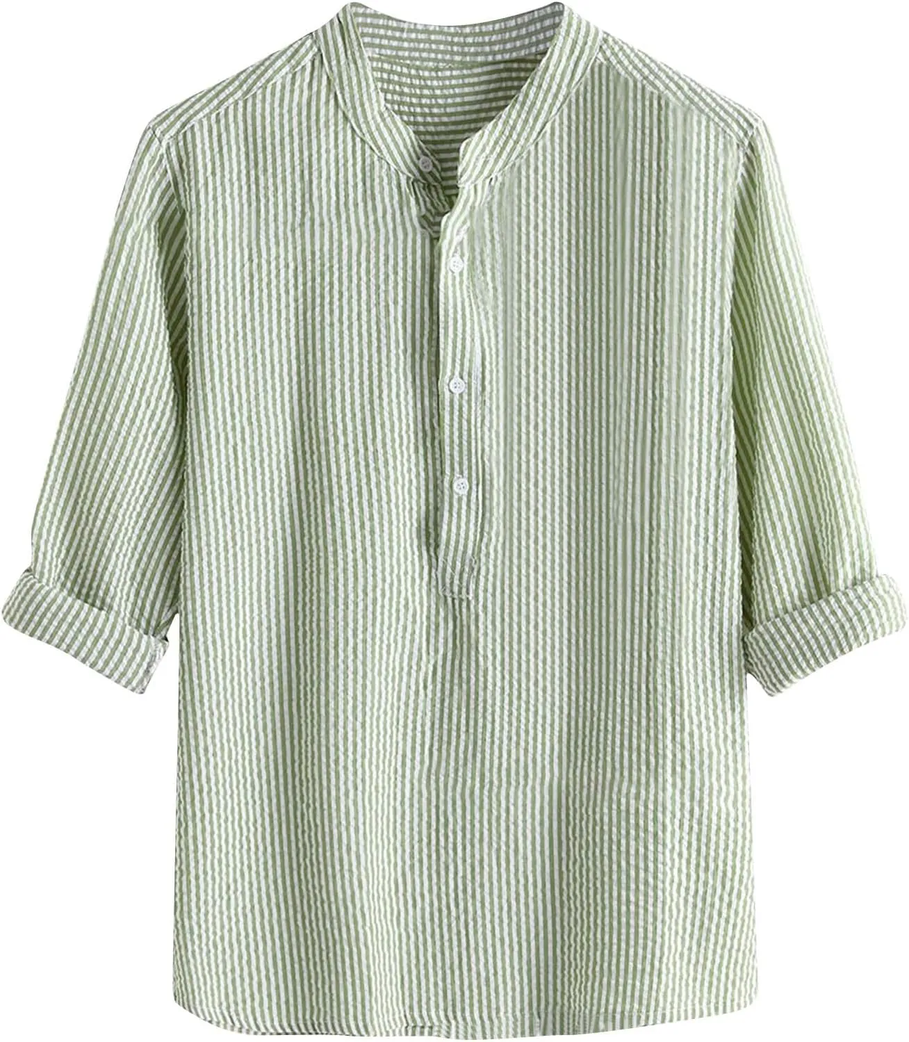 Muscularfit Mens Short Sleeve Button Down Shirts Causal Loose Linen V Neck Striped Solid Summer Spring Shirt Work Going Out