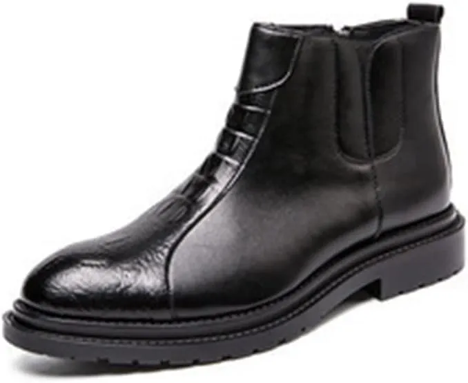 New Chelsea Boots For Men Crocodile Print Side Zip PU Wearable Slip On Anti-slip Non Slip Waterproof Fashion Dress