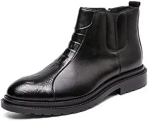 New Chelsea Boots For Men Crocodile Print Side Zip PU Wearable Slip On Anti-slip Non Slip Waterproof Fashion Dress