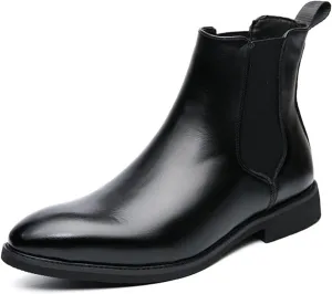 New Chelsea Boots For Men Elastic Bandage PU Slip On Anti-slip Non Slip Waterproof Wearable Dress Casual Pull On