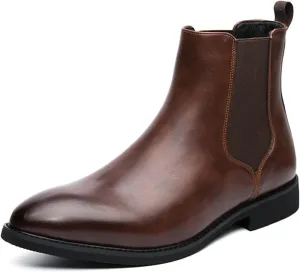 New Chelsea Boots For Men Elastic Bandage PU Slip On Anti-slip Non Slip Waterproof Wearable Dress Casual Pull On