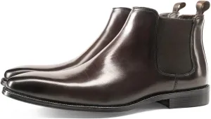 New Men Chelsea Boots Elastic Sided Cowhide Leather Non Slip Anti-slip Waterproof Slip Dress Fashion Pull On