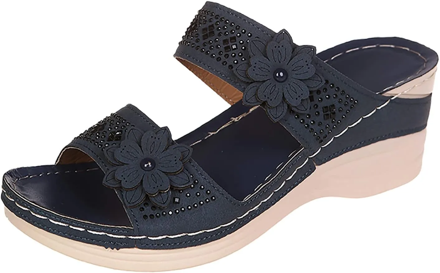 Ortho Walking Sandals for Women Sandals Women Dressy Summer Flat Gold 12w Diabetic Sandals for Women Wide Orthotic Slippers for Plantar Fasciitis Black Flats Shoes Women Women's Dressy Sandals