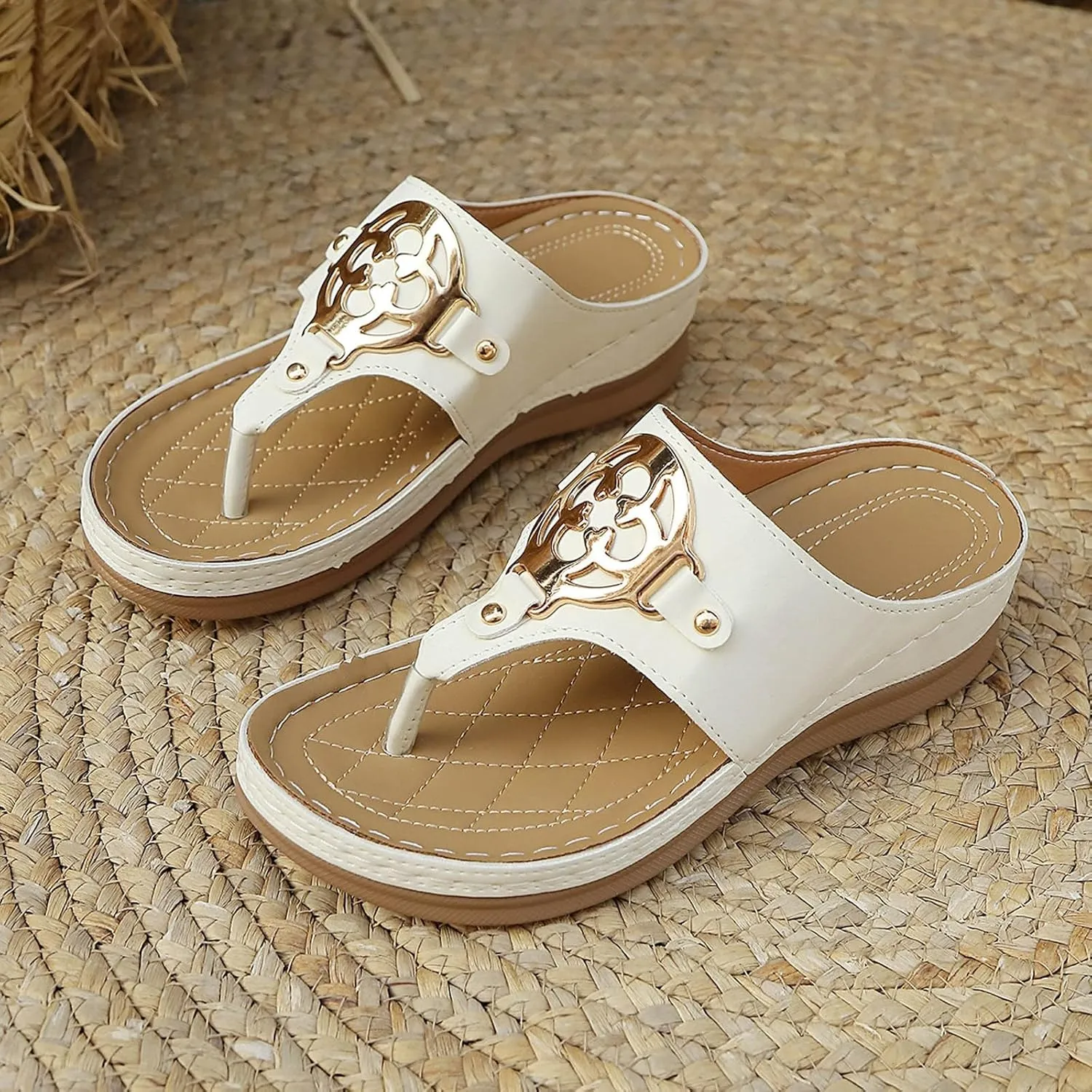 Orthopedic Sandals For Women 2025 Platform Wide Shoes Arch Support Wedge Open Toe Platform Casual Flip Flops