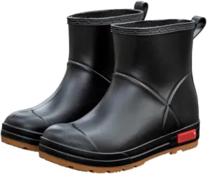 Outdoor Work Booties Women's Mid Tube Rain Boots Non Slip And Waterproof Rubber Shoes Kitchen Water Shoes Outdoor Gardening Work
