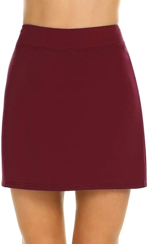 Pencil Skirt for Women Tummy Control Yoga Skirt Stretch Bodycon Skirts Below Knee Office Skirts Business Casual Skirt