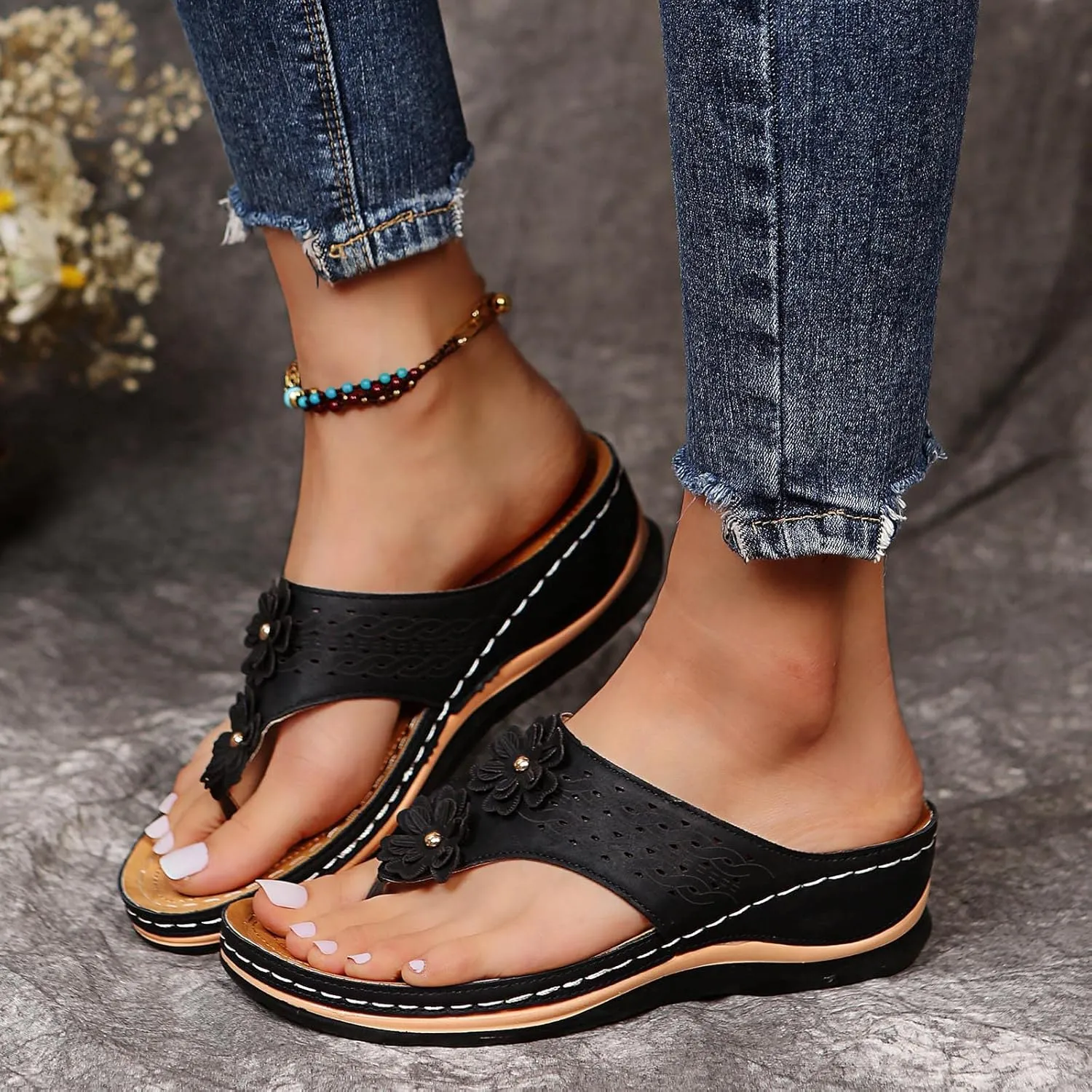 Plantar Fasciitis Sandals Closed Toe Walking Shoes Women Leather Chunky Sandals for Women Arch Support Sandals Women Comfortable Sandals for Women Womens Dress Sandals Size 8