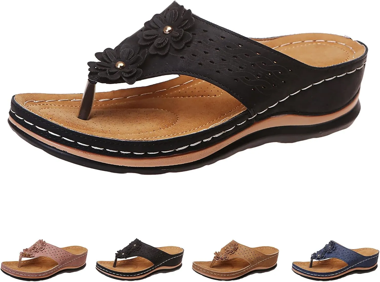 Plantar Fasciitis Sandals Closed Toe Walking Shoes Women Leather Chunky Sandals for Women Arch Support Sandals Women Comfortable Sandals for Women Womens Dress Sandals Size 8