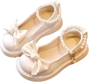 Platform Pearls Mary Jane Flat Kids Flower Girls Cute Bowknot Wedding Birthday Part Prom Girl Outdoor Slippers