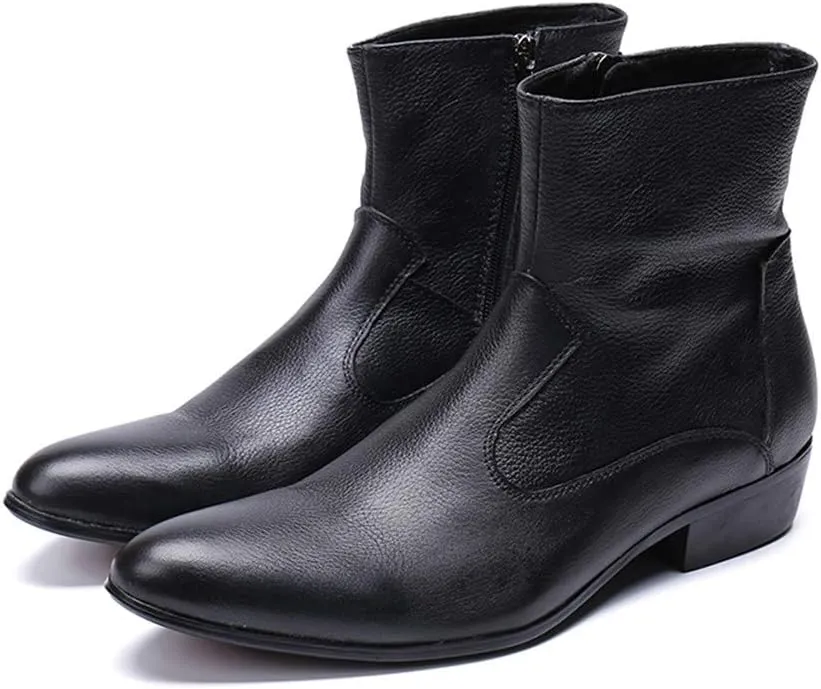 Rui Landed Men's Custom-Made Ankle Boot Casual High Qquality Italian Genuine Snake Skin Belt Metal Toe High Top Boot(Vegan Vamp Optional) (Color : Vegan Vamp, Size : 8 M US)