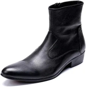 Rui Landed Men's Custom-Made Ankle Boot Casual High Qquality Italian Genuine Snake Skin Belt Metal Toe High Top Boot(Vegan Vamp Optional) (Color : Vegan Vamp, Size : 8 M US)