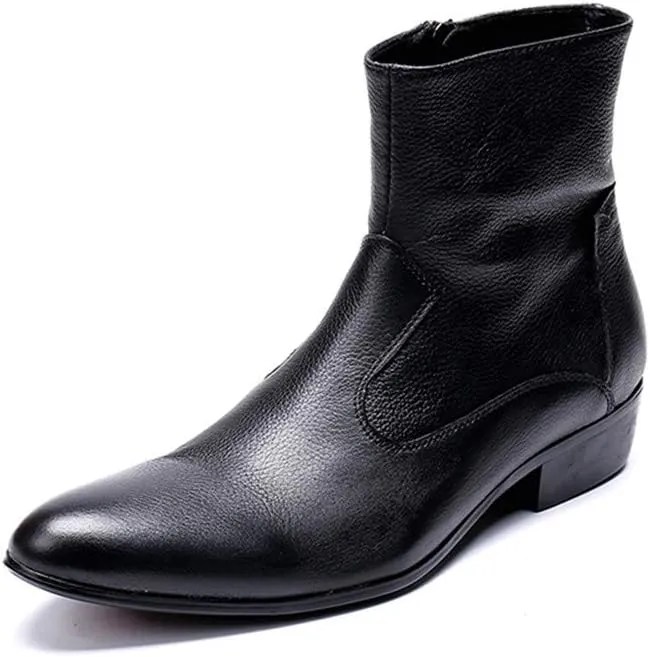 Rui Landed Men's Custom-Made Ankle Boot Casual High Qquality Italian Genuine Snake Skin Belt Metal Toe High Top Boot(Vegan Vamp Optional) (Color : Vegan Vamp, Size : 8 M US)