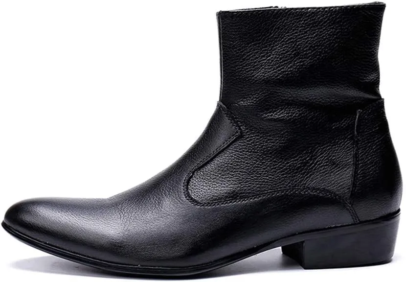Rui Landed Men's Custom-Made Ankle Boot Casual High Qquality Italian Genuine Snake Skin Belt Metal Toe High Top Boot(Vegan Vamp Optional) (Color : Vegan Vamp, Size : 8 M US)