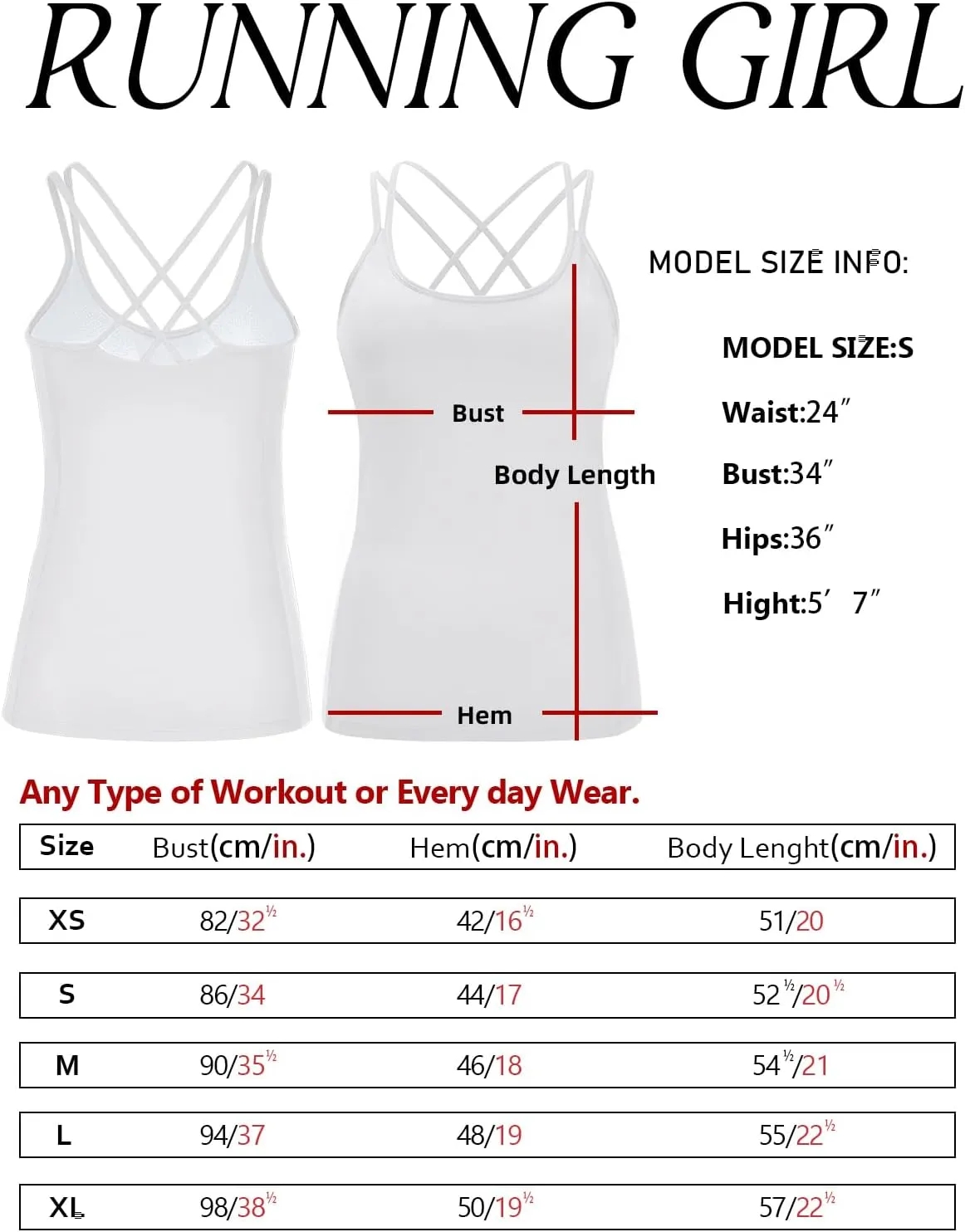 RUNNING GIRL Yoga Tank Tops for Women Built in Shelf Bra B/C Cups Strappy Back Activewear Workout Compression Tops