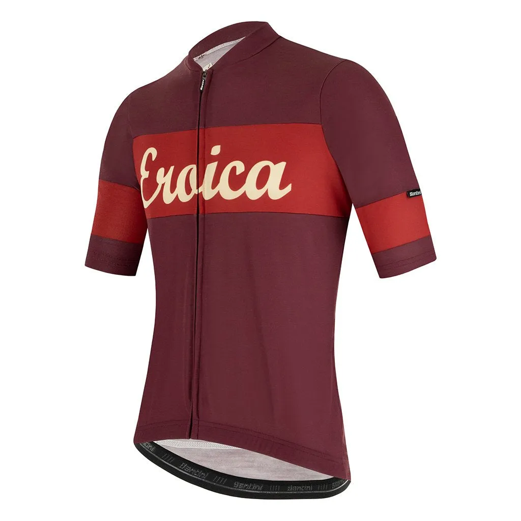 Santini Eroica Ruby Wool Jersey - Bordeaux
