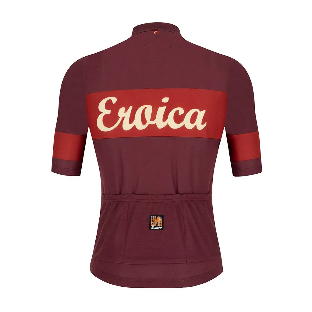 Santini Eroica Ruby Wool Jersey - Bordeaux