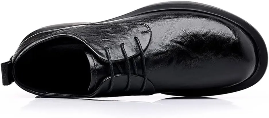 Shoes Dress Oxford for Men Lace Up Round Burnished Toe Vegan Leather Derby Shoes Resistant Non Slip Low Top Anti-Slip Prom