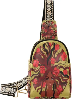 Small Sling Bag Waist Packs Leather Crossbody Packs Chest Bag African American Women for Women Travel Belt Purse