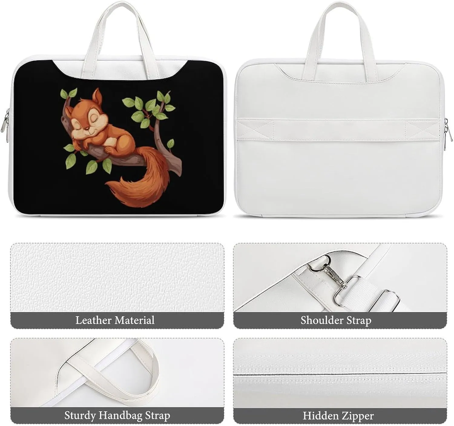 Squirrel Sleep Laptop Tote Bag Waterproof Computer Carrying Case Business Office Briefcase