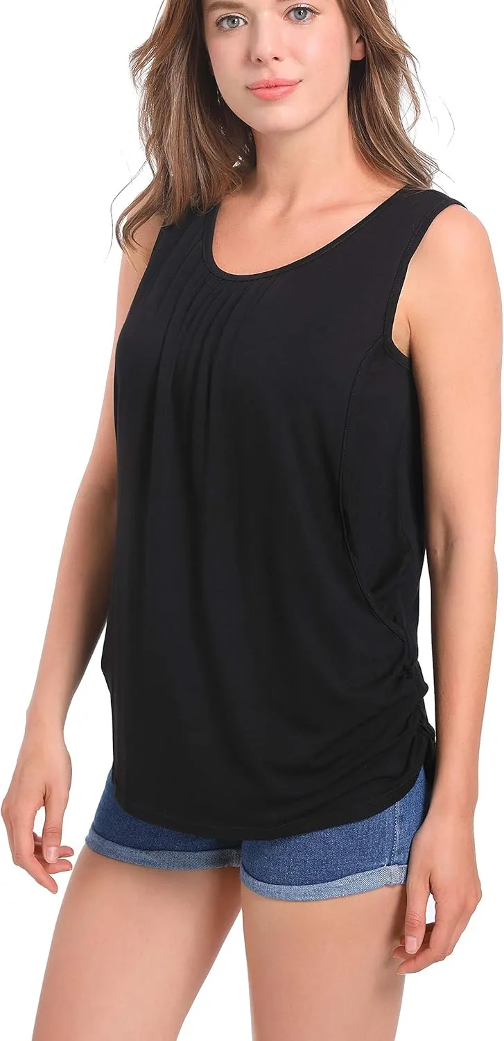 SUIEK Women's Maternity Nursing Tops Breastfeeding Tanks Tee Shirt Pregnancy Clothes