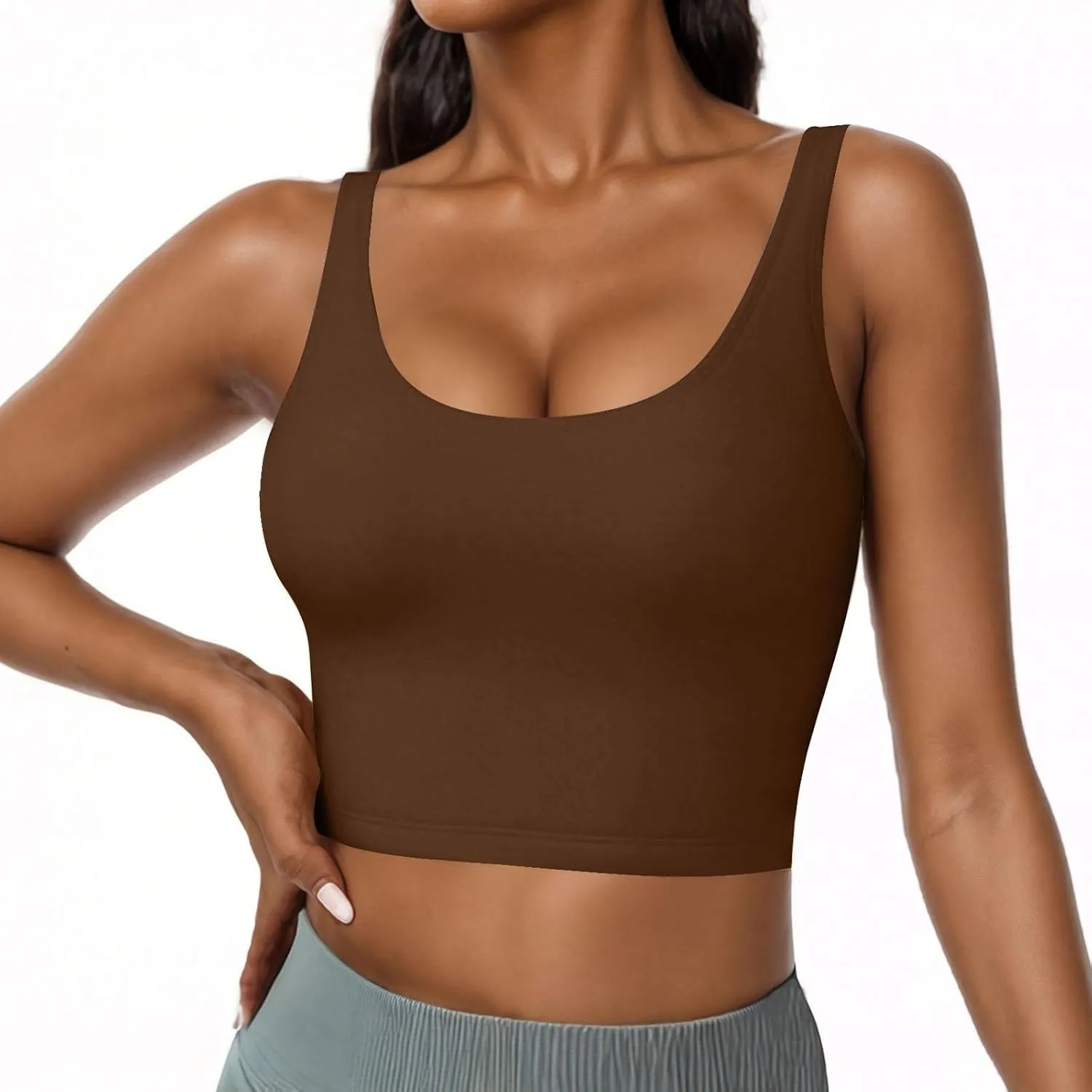 Tank Tops with Built in Bra Womens Padded Yoga Camisole Shelf Bras Tank Tops Basic Racerback Workout Modal Undershirt