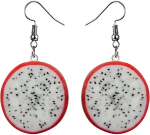 Thick Hoops Cute Feminine Fruit Earrings Multi Piece Set Funny Kawaii Lemon Earrings Funky Novelty Small Studs Earrings