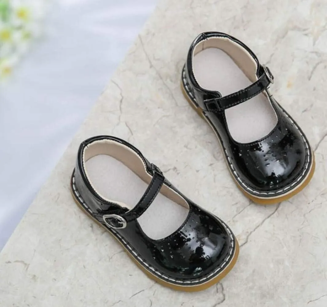 Toddler Kids' Patent Leather Mary Jane Flat Cutout Strap Dress Oxford Shoes Baby Moccasins