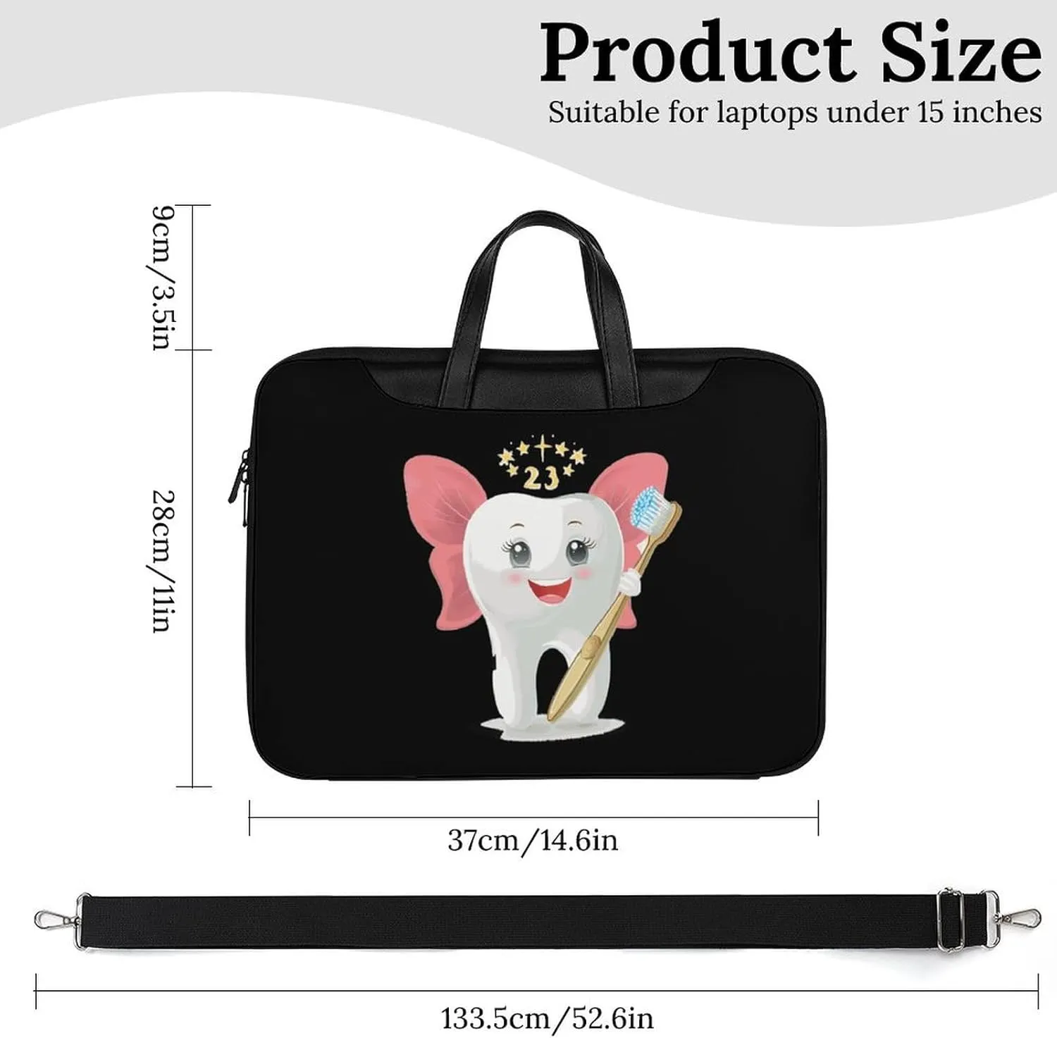 Tooth Fairy Laptop Tote Bag Waterproof Computer Carrying Case Business Office Briefcase