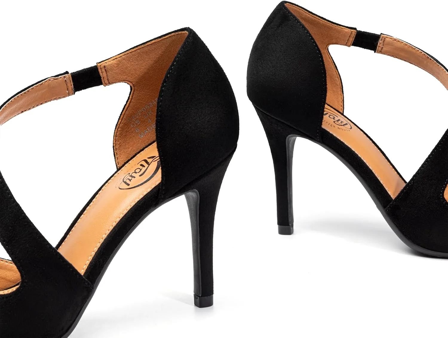 Trary Heels for Women Dress Closed Pointed Toe Heels Comfortable Stiletto High Heels Pumps Sexy Slip On D'Orsay Pumps with Cross Elastic Straps Work Wedding Party Shoes for Women