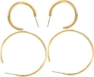 VALICLUD 2 Pairs of Minimalist Metal Hoop Earrings for Women Stylish and Comfortable for Teen Girls and Fashion Enthusiasts