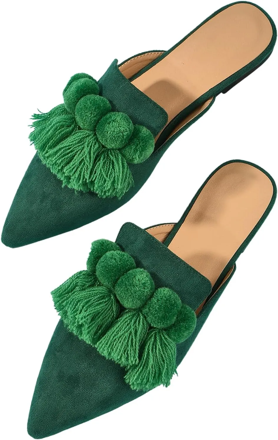 Verdusa Mules for Women 2025 Dress Shoes Slip On Flats Comfortable Pointed Toe Mules Dressy Casual Loafers