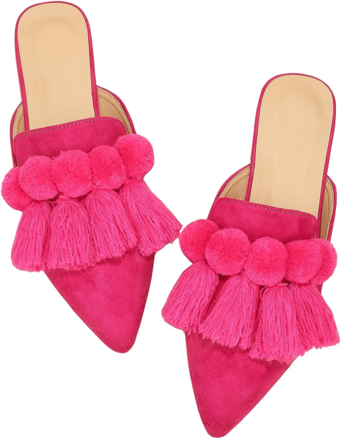 Verdusa Mules for Women 2025 Dress Shoes Slip On Flats Comfortable Pointed Toe Mules Dressy Casual Loafers