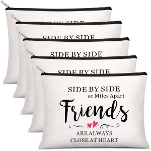 Weewooday 5 Pcs Friend Gifts Cosmetic Bags Friendship Makeup Bags for Women Party Favors Girls Weekend Gifts Birthday Teacher Graduation