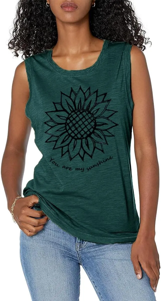Wildflower Graphic Tees for Women Athletic Tops Sunflower Shirts Camping Flower Top Summer Short Sleeve Women's Clothing