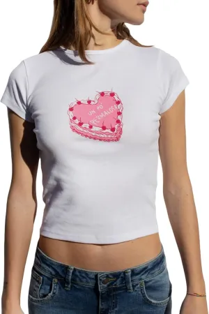 Women Y2k Baby Tees Cute Graphic Crop Top Vintage Short Sleeve Slim Fit T Shirt Teens Summer Aesthetic Shirts