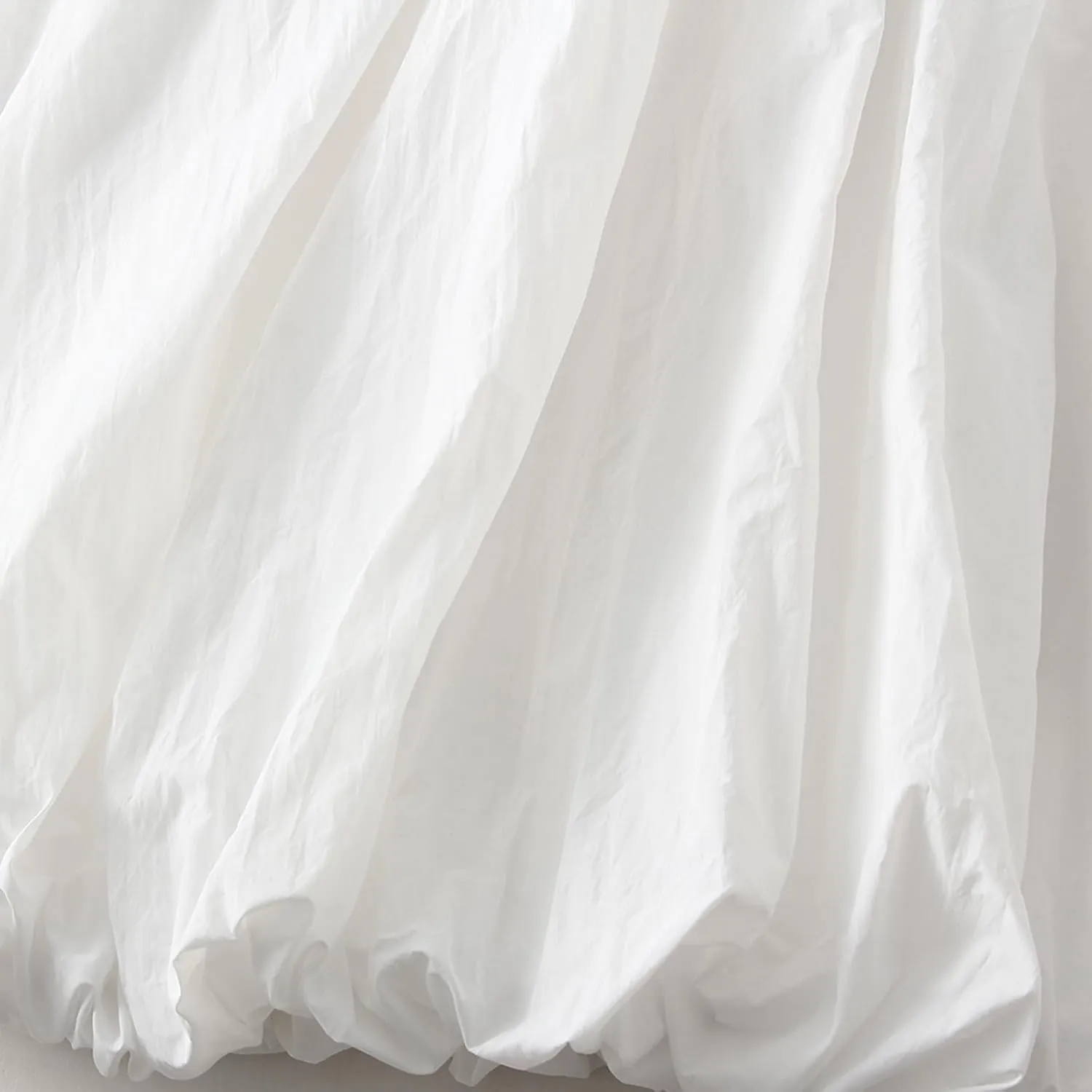 Women Y2k Bubble Maxi Skirt Midi Waist Flowy Balloon Skirt A Line Long Pleated Skirt Casual Ruffle Midi Skirt
