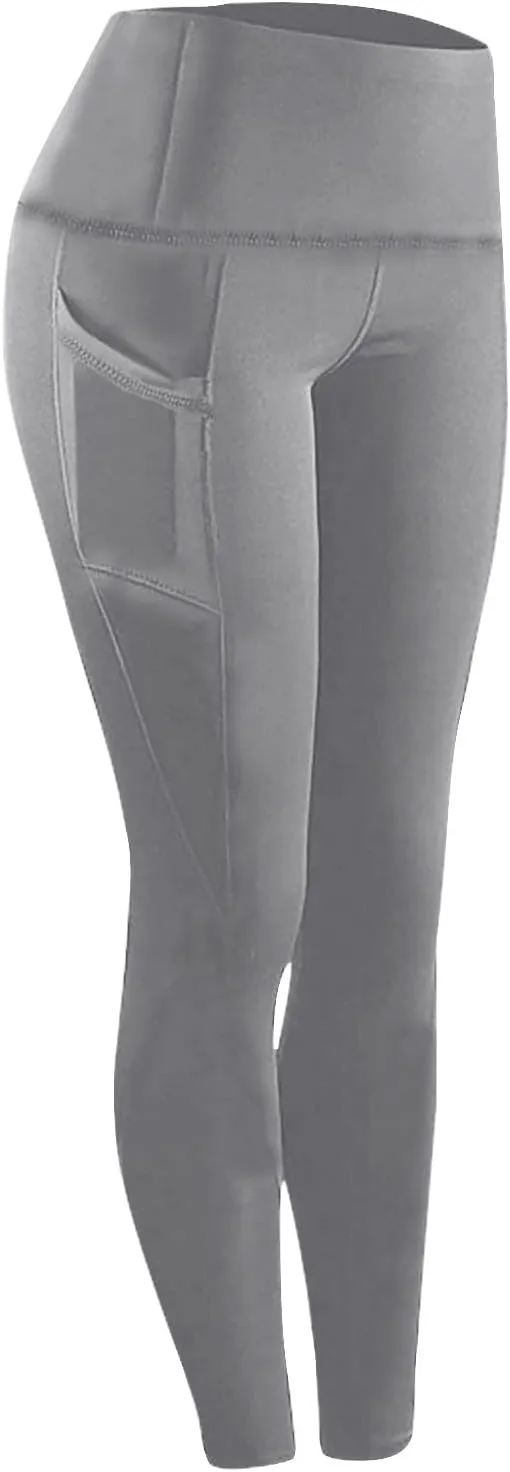 Women Yoga Leggings High Waist Stretch Slim Fit Soft Comfy Fitness Sweatpant Sport Jogger Pants Trouser with Pocket