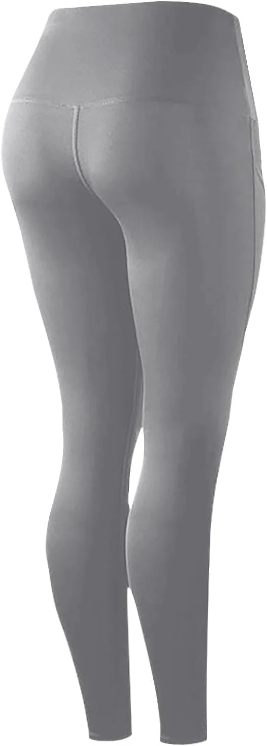Women Yoga Leggings High Waist Stretch Slim Fit Soft Comfy Fitness Sweatpant Sport Jogger Pants Trouser with Pocket
