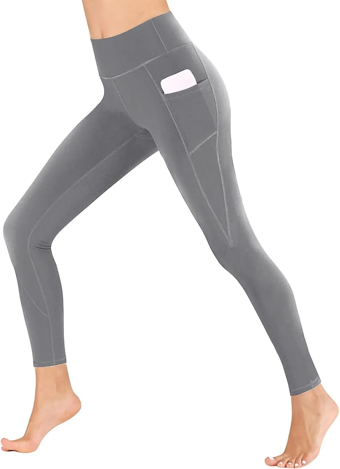 Women Yoga Leggings High Waist Stretch Slim Fit Soft Comfy Fitness Sweatpant Sport Jogger Pants Trouser with Pocket