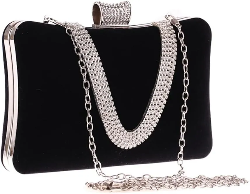 Women's Bag Diamonds Finger Evening Party Bag U Flannel Bag