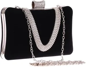 Women's Bag Diamonds Finger Evening Party Bag U Flannel Bag